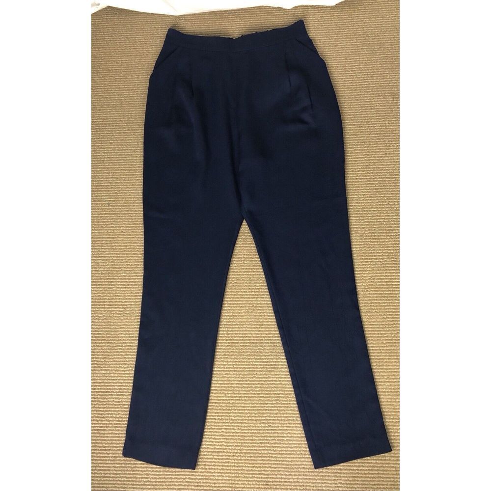 Derek Lam 10 Crosby Blue Elastic Stretch Waist Pocket Pleated Pants‎ Size 0